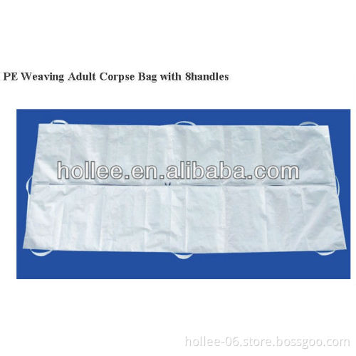 PE Weaving Adult Corpse Bag with 8handles